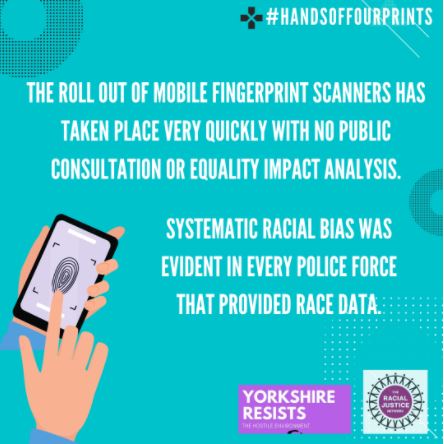 Stop the Scan campaign infographic on mobile fingerprint scanners
