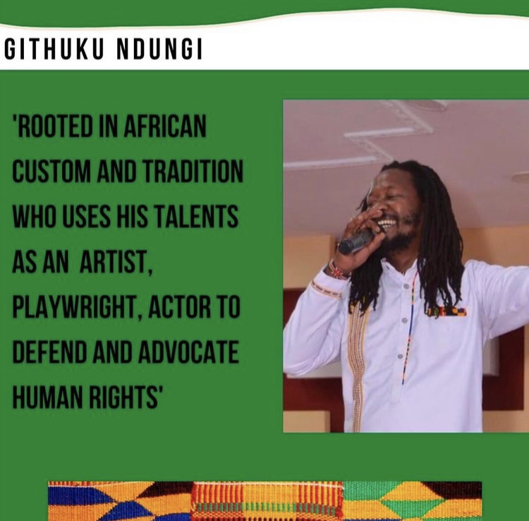 Profile card for Githuku Ndungi, artist and playwright