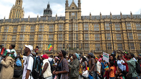 Protest outside the Houses of Parliament